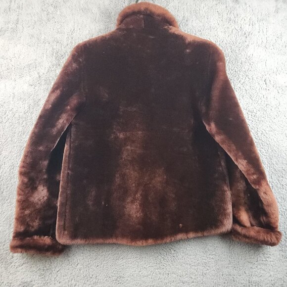 Vintage 60's Faux Fur Coat Women's Burgundy Red SM/Med Lined Mouton Beautiful - Picture 2 of 10